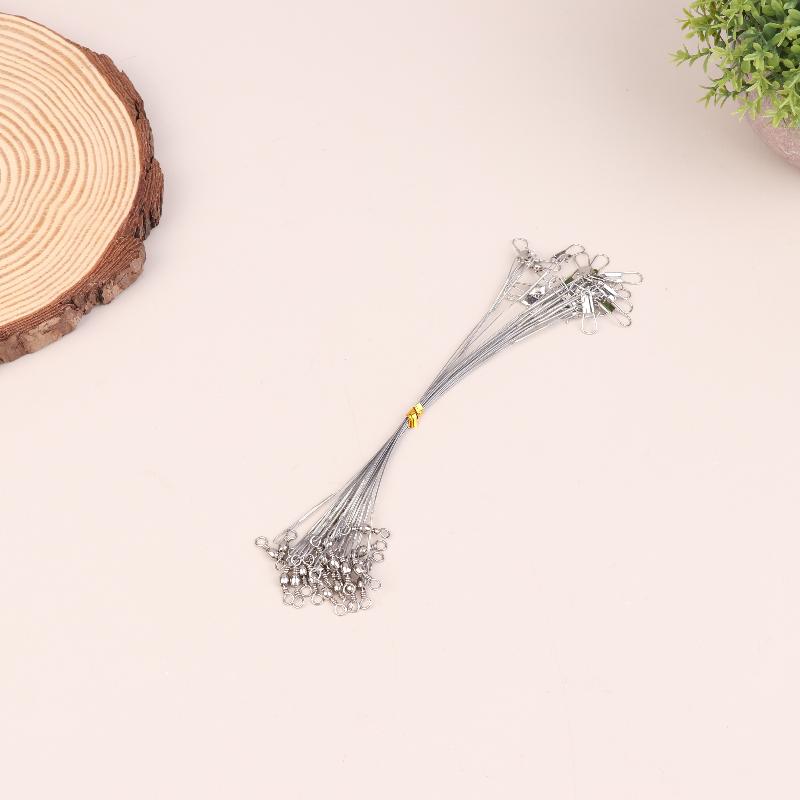 20 stk Anti-bitt Stål Fiskesene Ståltråd Fortom Med Svivel Fisketilbehør Blykjerne Fiskesene 15/20/30 cm