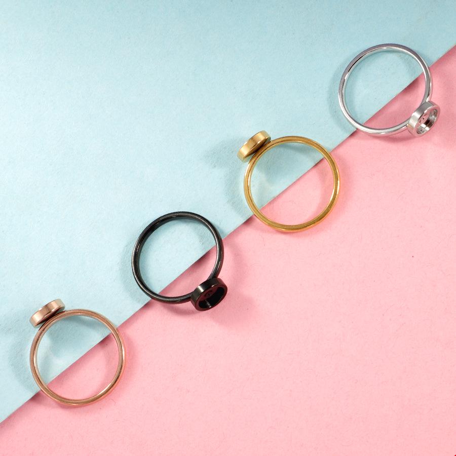 Stainless Steel 17mm Ring Base for DIY Diamonds - Adjustable Round Setting