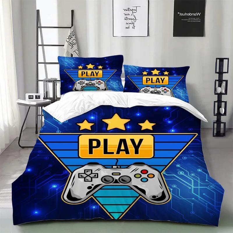 3D Gamepad Bedding Set Print Boy Girl Duvet Cover Pillow Case 2/3 Piece Home Bedroom Pack Holiday Gifts
