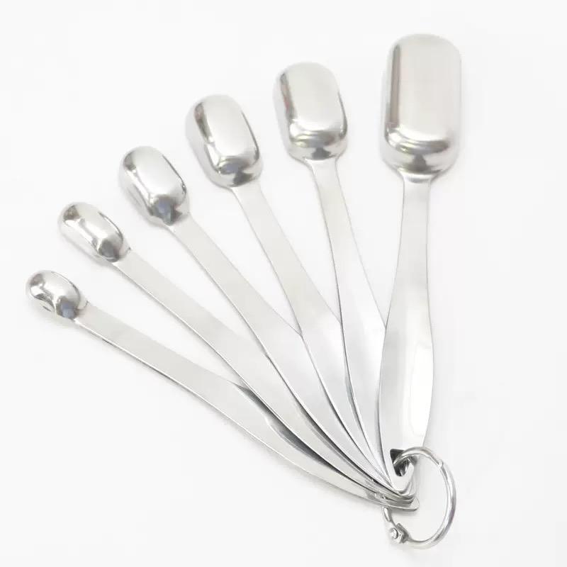 Small Household Baking Scale Cylinder Measuring Cup and Spoon Stainless Steel Pull Flower Cup Metal Material