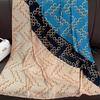 Light luxury metal ring blue large long scarf, high-end sunscreen extended printing silk scarf, imitation silk long silk scarf