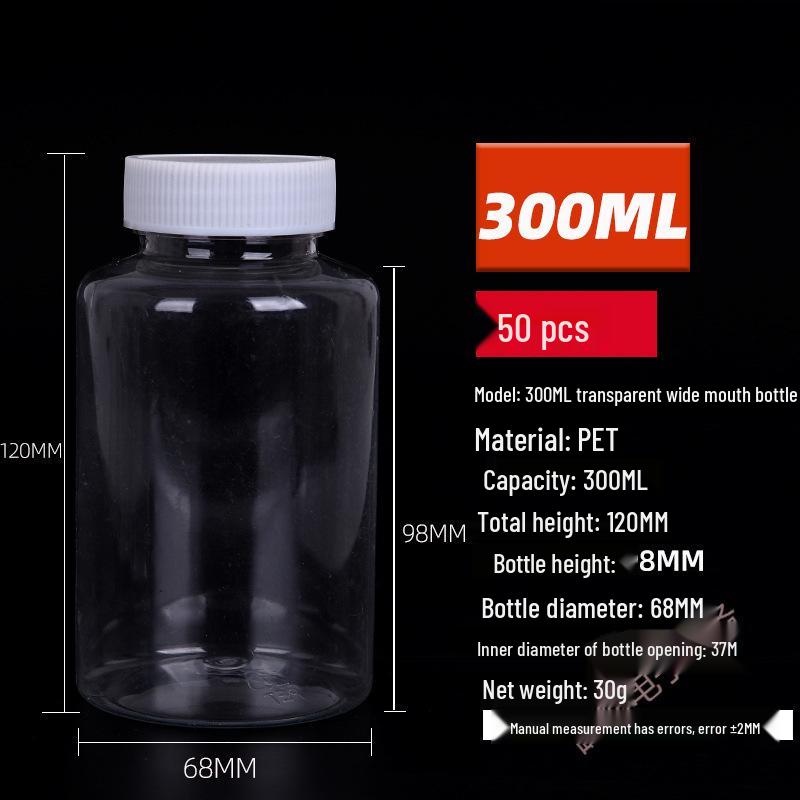 Transparent 0ml Small Plastic Dispensing Bottle with Sealed Lid for Liquid Medicine Samples