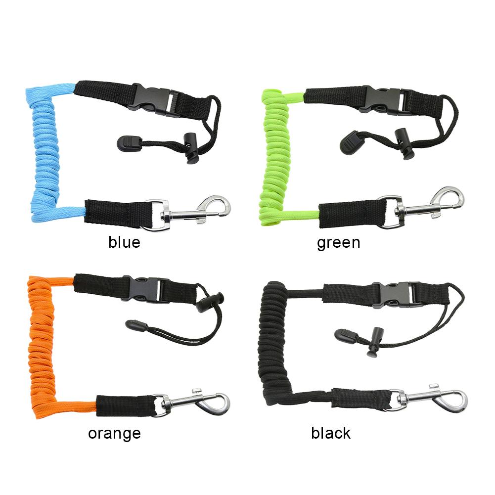 Kayak Paddle Leash Elastic Canoe Leash Adjustable Anti-lost Rope Quick Release Surfing Coiled Lanyard for Kayak Canoe Surfboard
