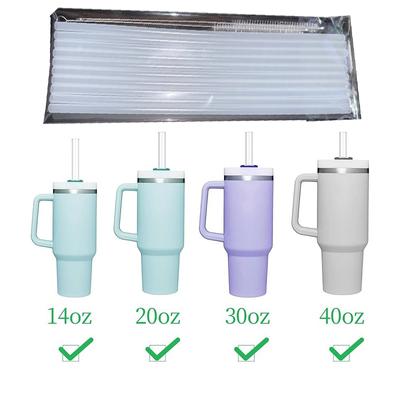 Lot de 6 pailles de remplacement compatibles Stanley 40 oz gobelet plastique transparent réutilisable pour gobelet de voyage tasse à glace lot de pailles