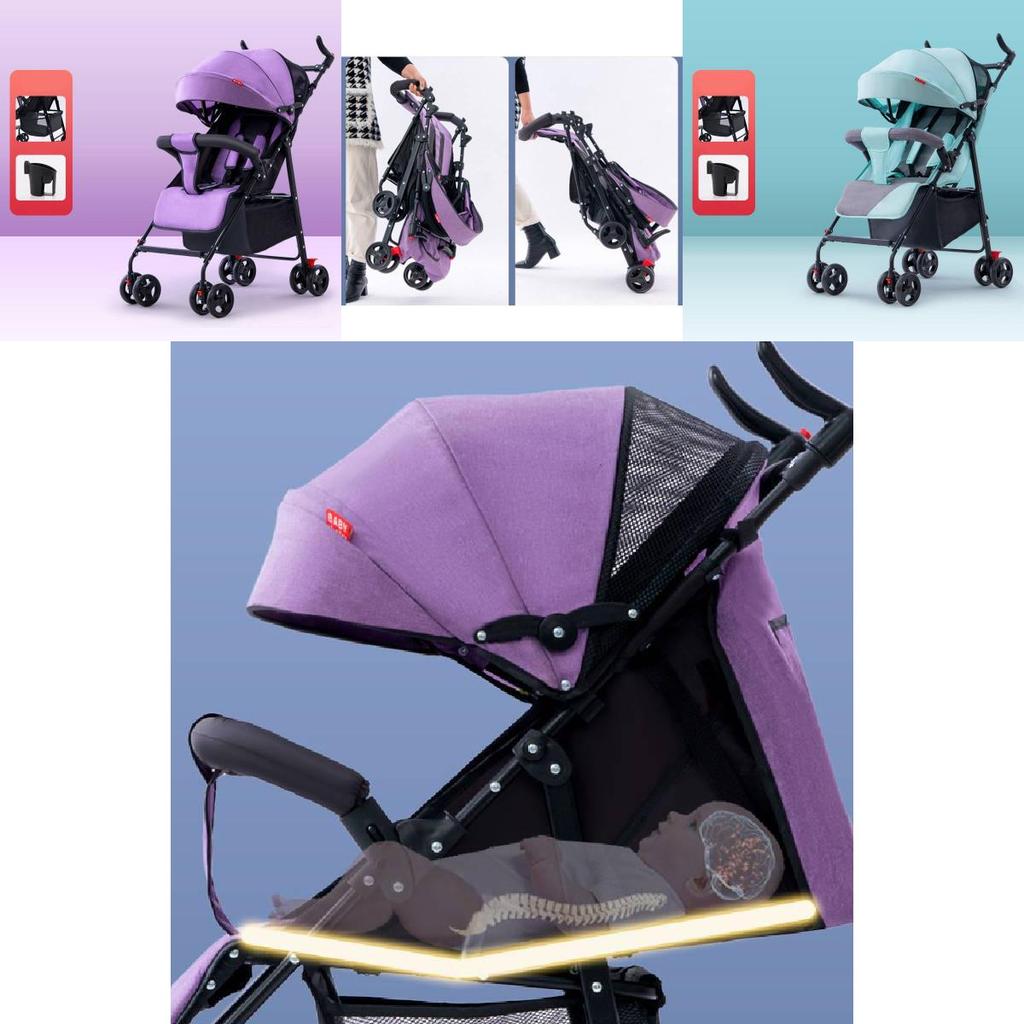 Lightweight Versatile Baby Stroller With Reclining Seat And Easy Folding Design For Comfortable Travel