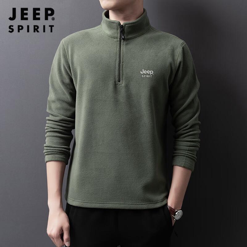 JEEP SPIRIT Hanorac Casual cu Mânecă Lungă din Fleece pentru Bărbați