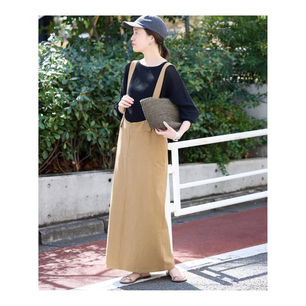 [WEB Exclusive] Eyeline Front Zip Jumper Skirt SLOBE IENA Dress Beige [Free Shipping] [Rakuten Fashion]