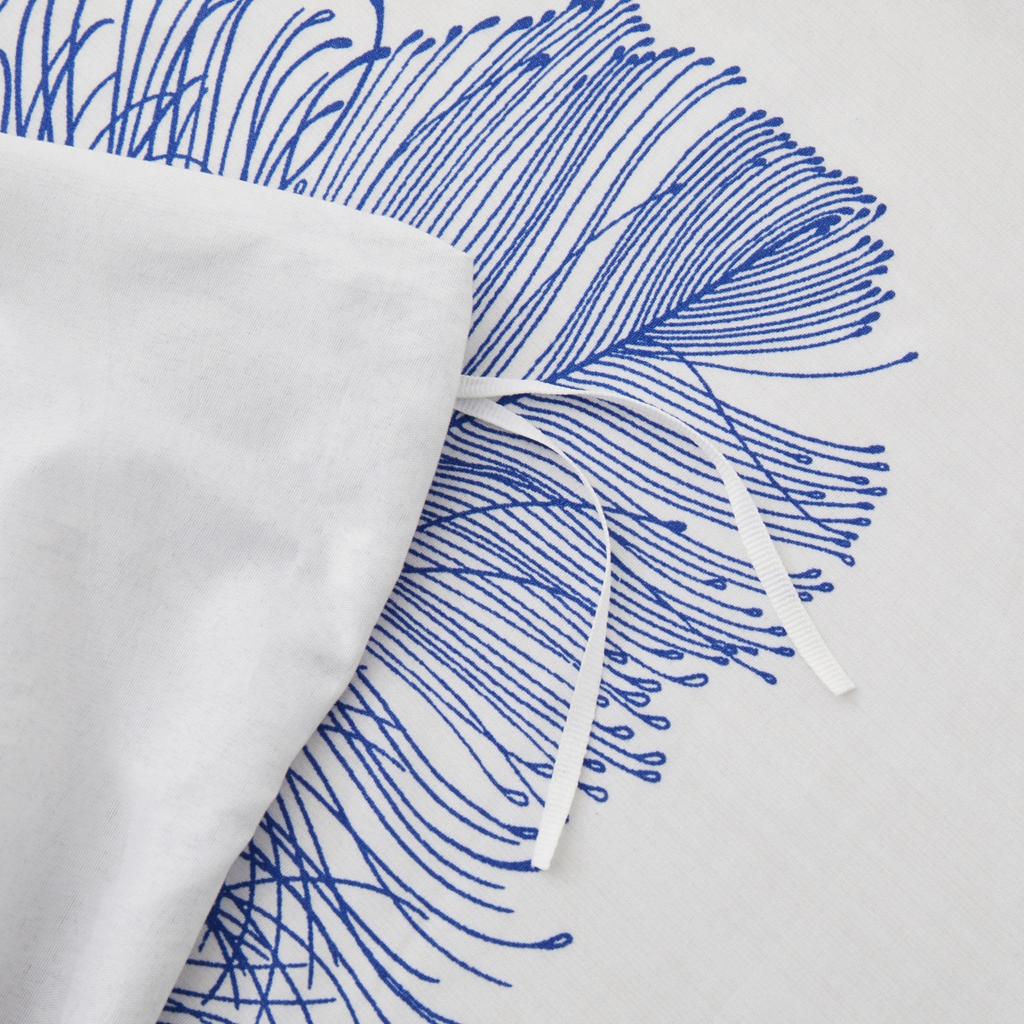 Feather Duvet Cover Twin Queen Reversible Blue Feathers Print Comforter Cover Microfiber 2/3 Pcs Boho Bedding Set for Girls Teen