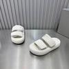Thick-bottomed muffin lightweight Velcro one-word women's outer wear 2025 summer new fashionable versatile bread cool slippers