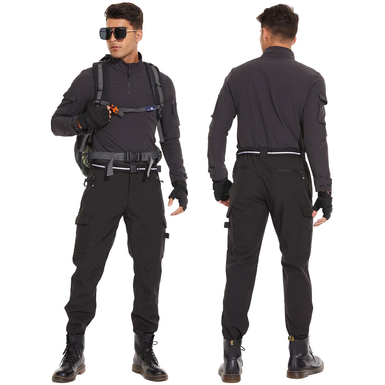 

Mens Pants Ripstop Cargo Work Pants With Multi-pocket And Zipper Water Resistant Breathable Hiking Camping Travel Fishing Construction Pants XXXL