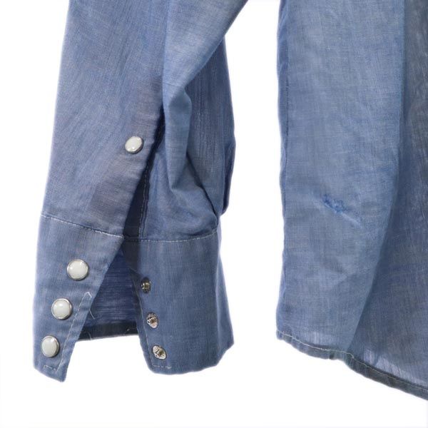 Sears 70s vintage Long sleeve Chambray Western shirt Blue Men's Used