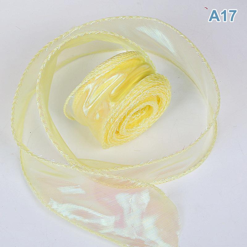 Fishtail Organza Ribbon 4Cm Reflective Iridescent Wavy Edge Ribbon For For Flower Bouquet Gifts Packaging Wedding Decorations