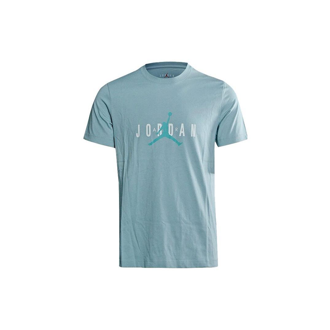 Men s Air Jordan Alphabet Flying Man Logo Printing Round Neck Casual Short Sleeve Blue T-Shirt DM1463-366 M