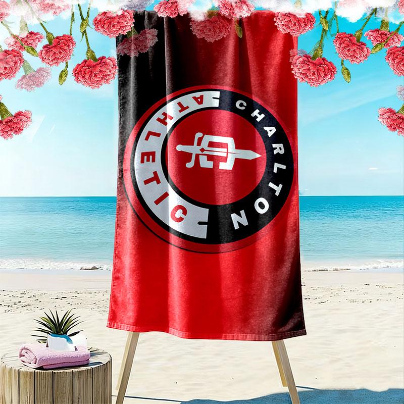 Charlton Athletic Print Beach Towel, Large Soft Quick Dry Towel for Beach Camping Swimming