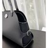 New First-layer Cowhide Splicing Canvas Tote Bag Shell Bag Retro Underarm Bag Shoulder Handbag Women