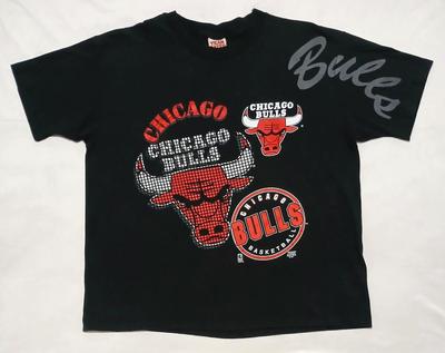 Vintage Chicago Bulls T-Shirt XL Team Rated Boxy Fit Gitter Single Stitched 1991