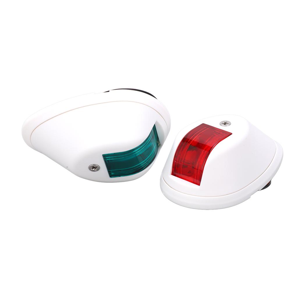 1Pair Yacht Signal Light 3W Boat Navigation Lights Marine Bow Lamps Red Green Light for Sailing DC12V‑24VWhite