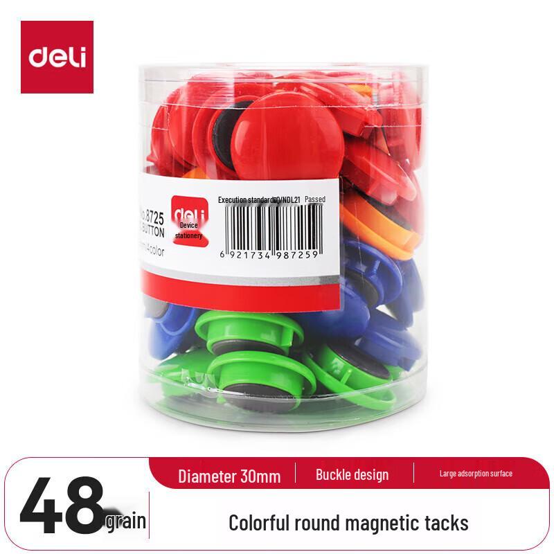 Deli Colored Magnetic Push Pins (48 Pcs)