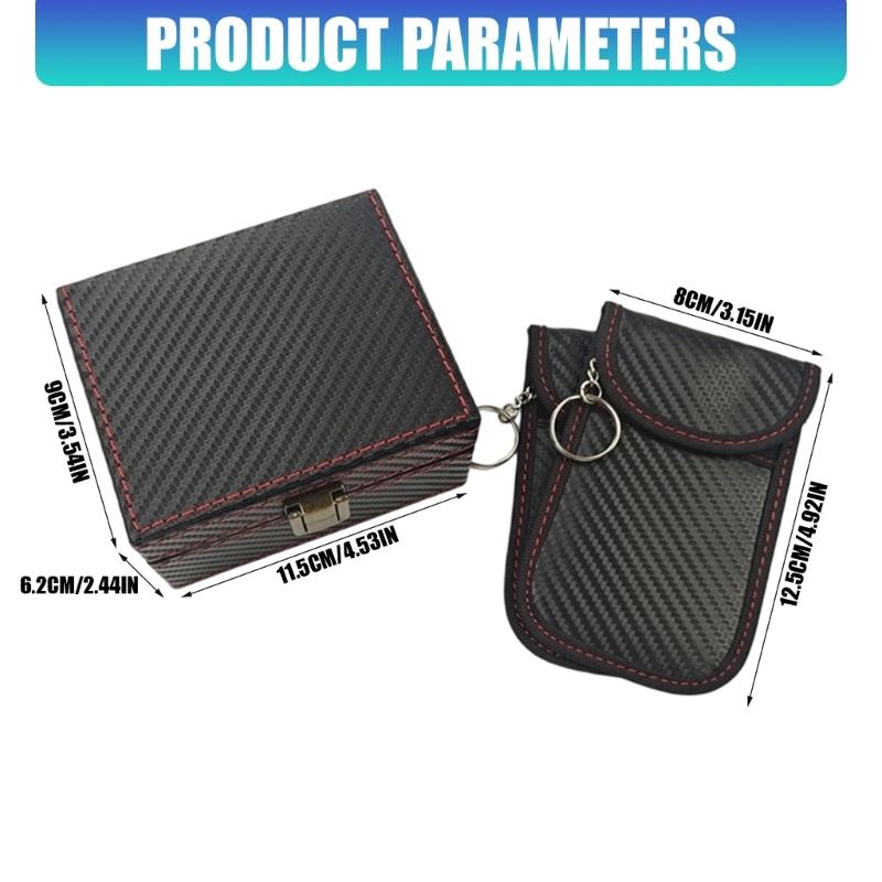 Big Size Car Key Storage Case With Security Function And Carbon Fiber Look For Multiple access