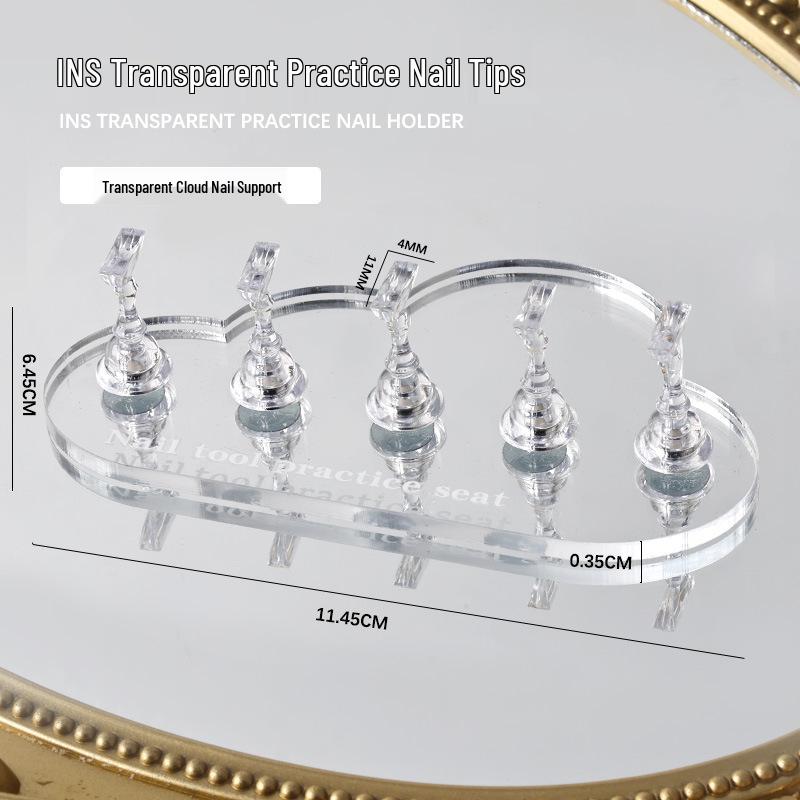 

Прозрачная носимая подставка для демонстрации ногтей и держатель палитры для практики дизайна ногтей