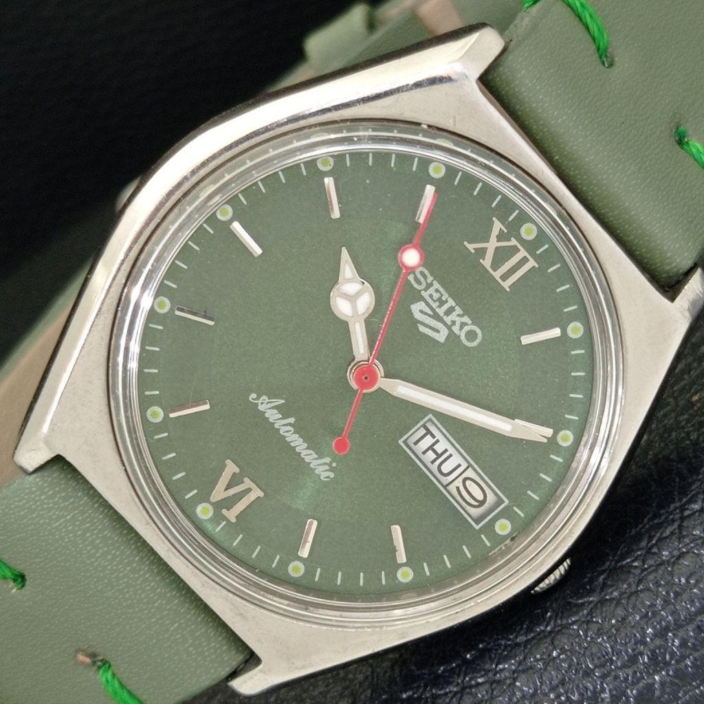 

AUTOMATIC VINTAGE SEIKO 5 6309A JAPAN MENS GREEN COLOR DIAL WATCH a500811-5 R154-a500811