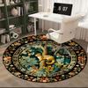 1pc Medieval William Morris Rabbit Design Round carpet Painted Printed circular carpet, home door mat, outdoor travel protection carpet