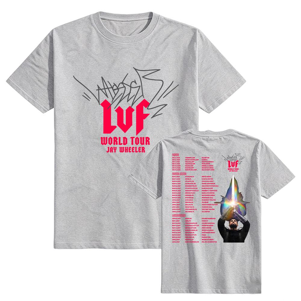Jay Wheeler La Voz Favorita World Tour 2027 T-shirt Unisex Streetwear Short Sleeve Cotton Soft Tshirts Design Graphic Print Tee