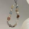 Fashion Mobile Phone Chain White Star Pendant Beaded Telephone Lanyard Cellphone Hanging Rope For Women Jewelry