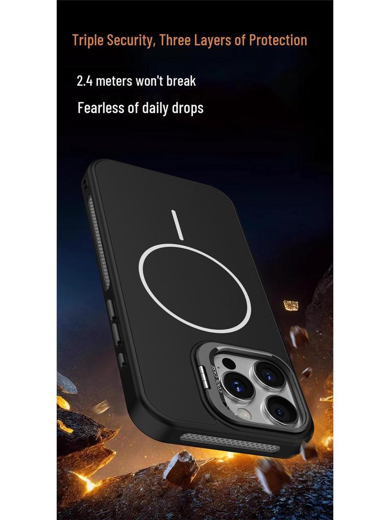 iPhone 17 Lens Holder Case: Compatible with Apple 15/14; Cooling 13; Magnetic 12; Frosted 11; Cross-Border 16p