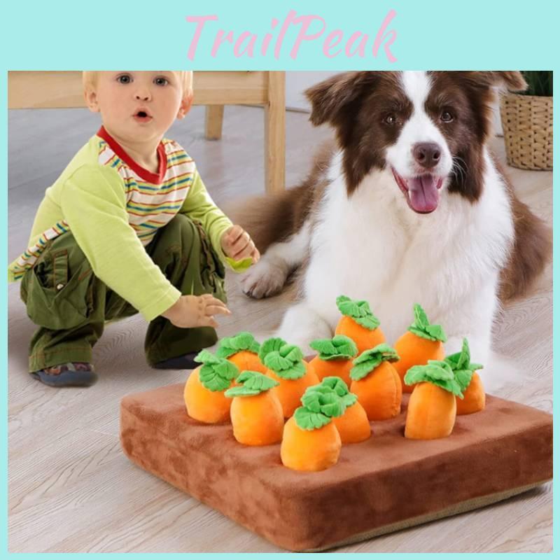 Soft Carrot Pet Play Toy With Chewing Features For Anxiety Relief