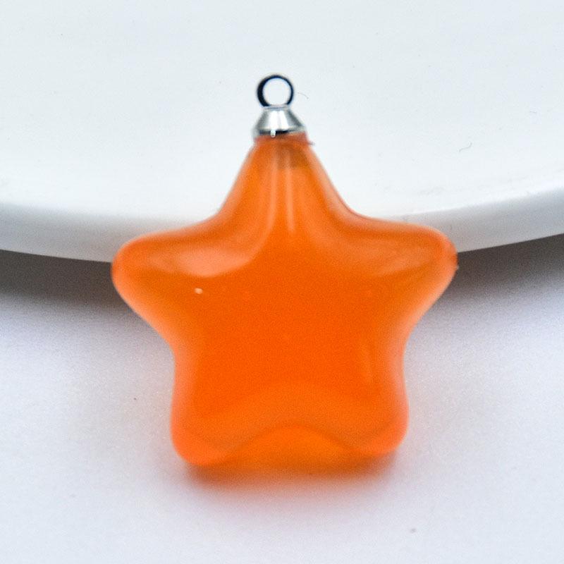 Jelly Color Acrylic Five-Pointed Star Earrings and Bag Charms for DIY Jewelry Accessories
