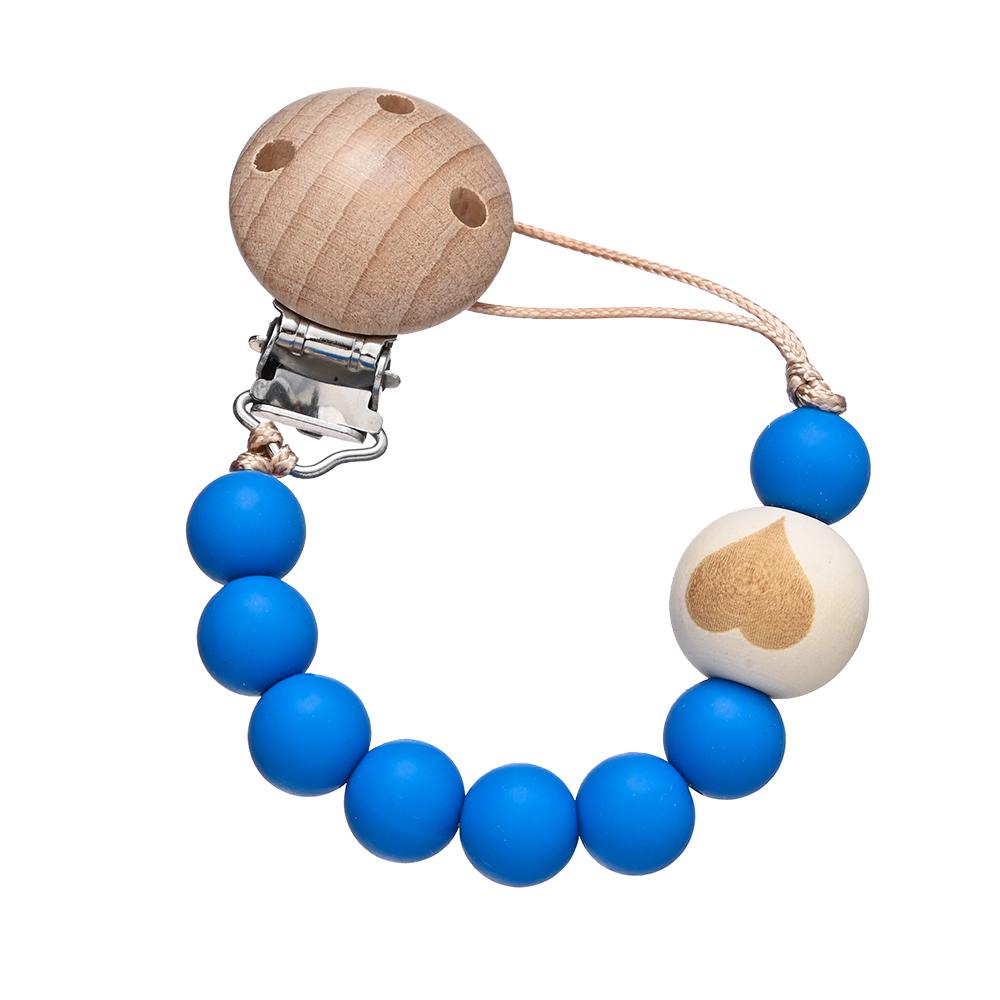 Chew Toys Shower Gift New Baby Pacifier Chain Clips Wood Pentagram Teether  Silicone Round Beads Teething Chain For Care Soother