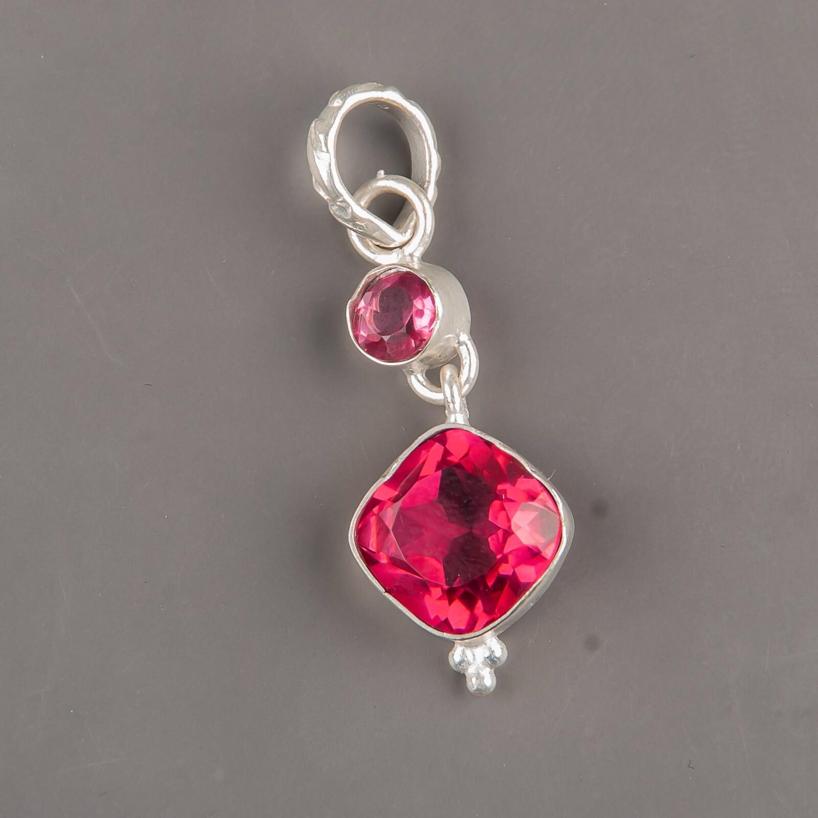 

Драгоценный камень Розовый Турмалин Серебро 925 пробы Подарочные украшения Ручная работа Подвеска 1,60 PP-9-18