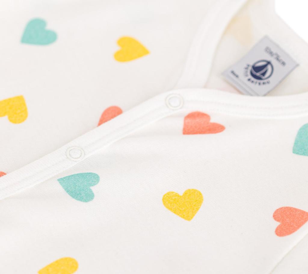 Short Romper A0CZ8 3 months 60cm [Petit Bateau] Off-white/Multicolor