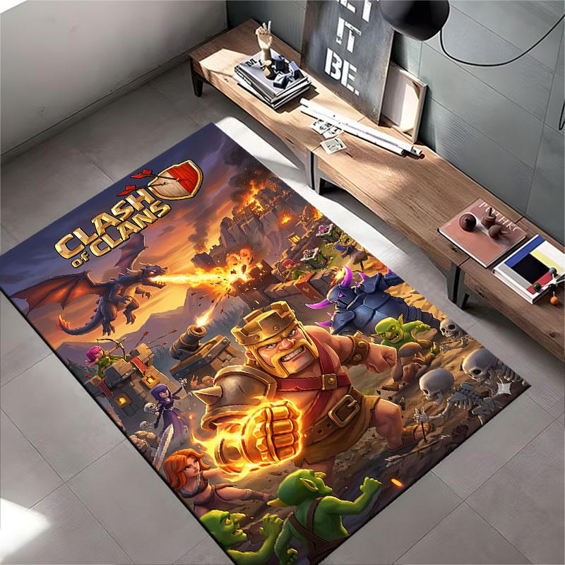 Clash of Clans Battle Scene Suitable As a Non-slip Mat for the Living Room or Bedroom Sofa
