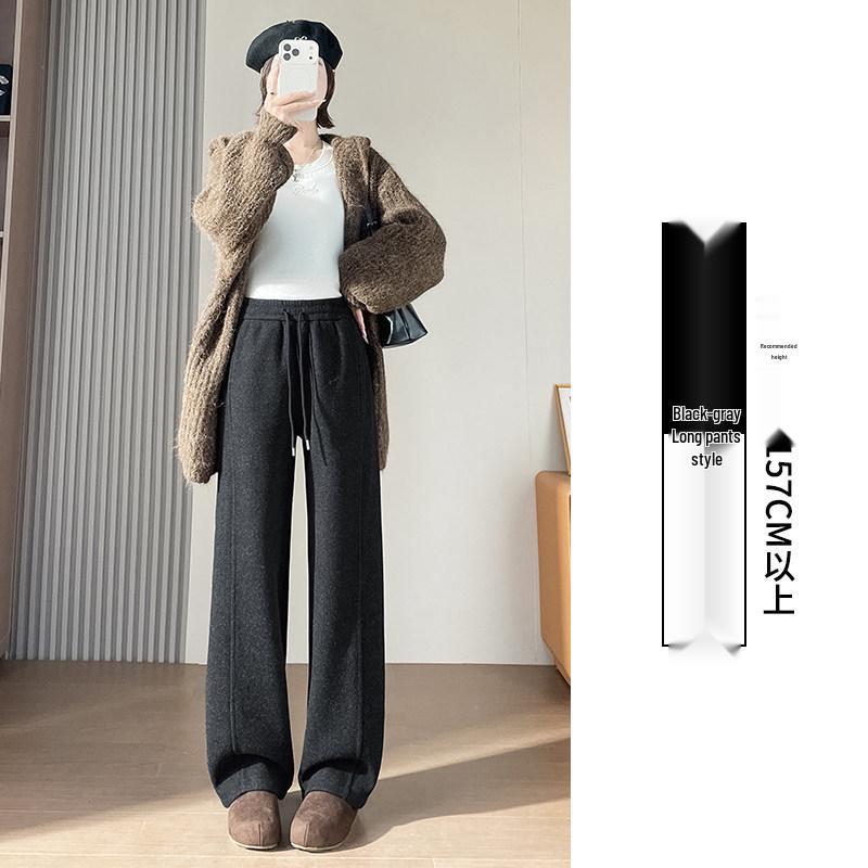 

Women s 2026 Autumn/Winter Slim Fit Fleece-Lined Curved Leg Wide Leg Sweatpants 3XL (Fabric Upgrade)