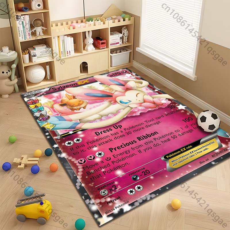 

1PC Sylveon Pokémon Cards Print Rug Carpet for Living Room Children Bedroom Mat Sofa Doormat Floor Rug Home Decor Anti Slip Mat 40x60cm (16x24in)