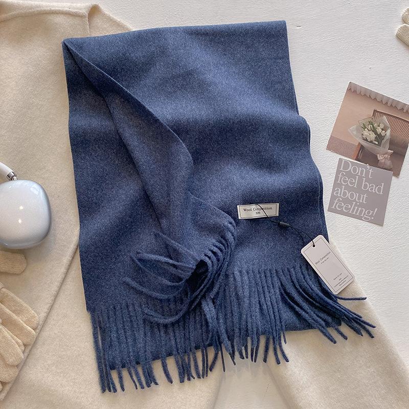 Luxury Cashmere Wool Scarf For Women  Winter Warm Pashmina Thicken Soft Shawl Wrap Stole Daily Use Fashion Elegant Wool Scarf
