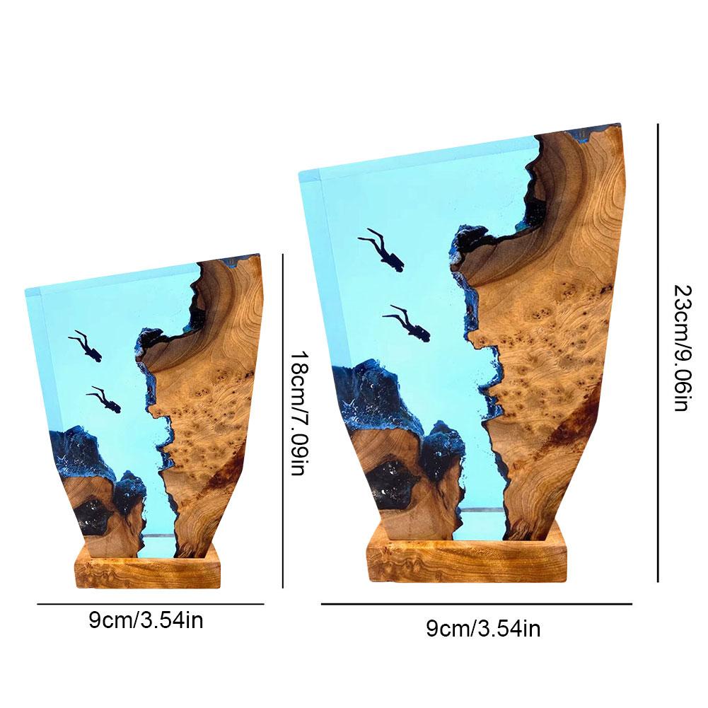 Seabed World Organism Resin Table Light USB Charge Creactive Art Decoration Lamp Table Decoration Lamp Bedroom Office Desk Decor