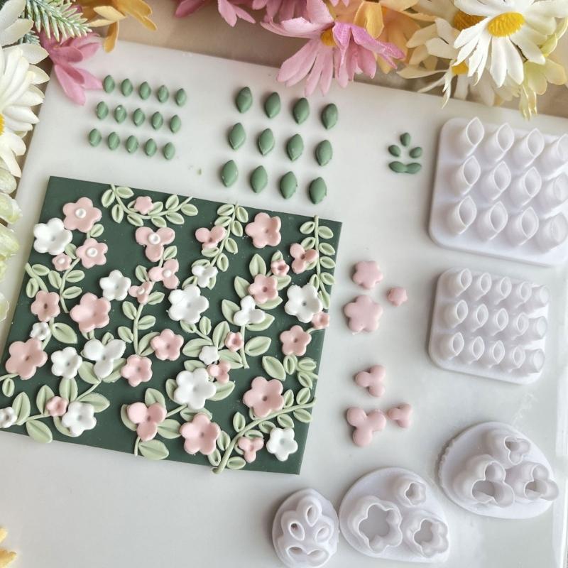 5Pcs Leaf Clay Earring Cutter Flower Clay Cutter Set for Earrings Making, Clay Earring Cutter Tool for Jewelry Making