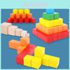 Colorful Wooden Cube Building Blocks Educational Toys For Childrens Geometry Learning