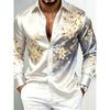 Men's New Series Long Sleeved Satin Shirt, 3D Printed with Various Printed Patterns, Luxurious and Fashionable
