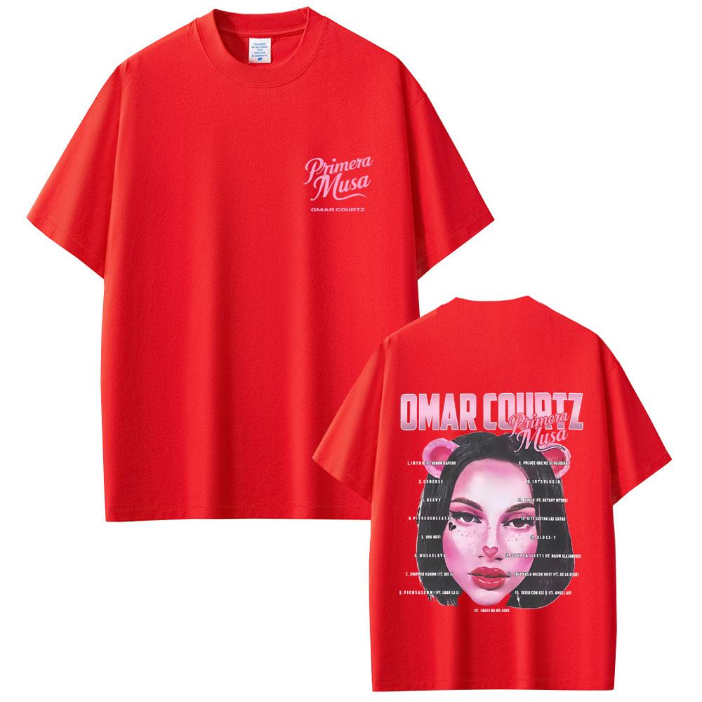 2025 Summer Rapper Omar Courtz Primera Musa Album Tour Merch T-shirt Men Women Clothing 100% Pure Cotton Printed Leisure T-shirt