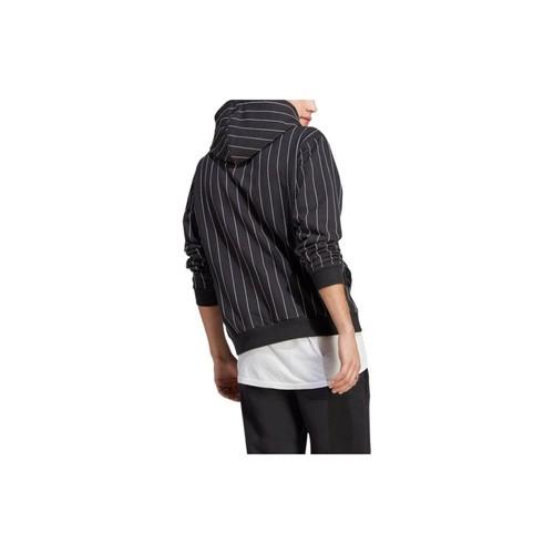 adidas Brand Logo Printed Stripe Hoodie American Style Sweatshirt Men’s Black