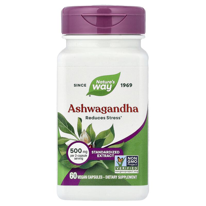 Ashwagandha, Standardized Extract, 500 mg, 60 Vegan Capsules (250 mg Per capsule)