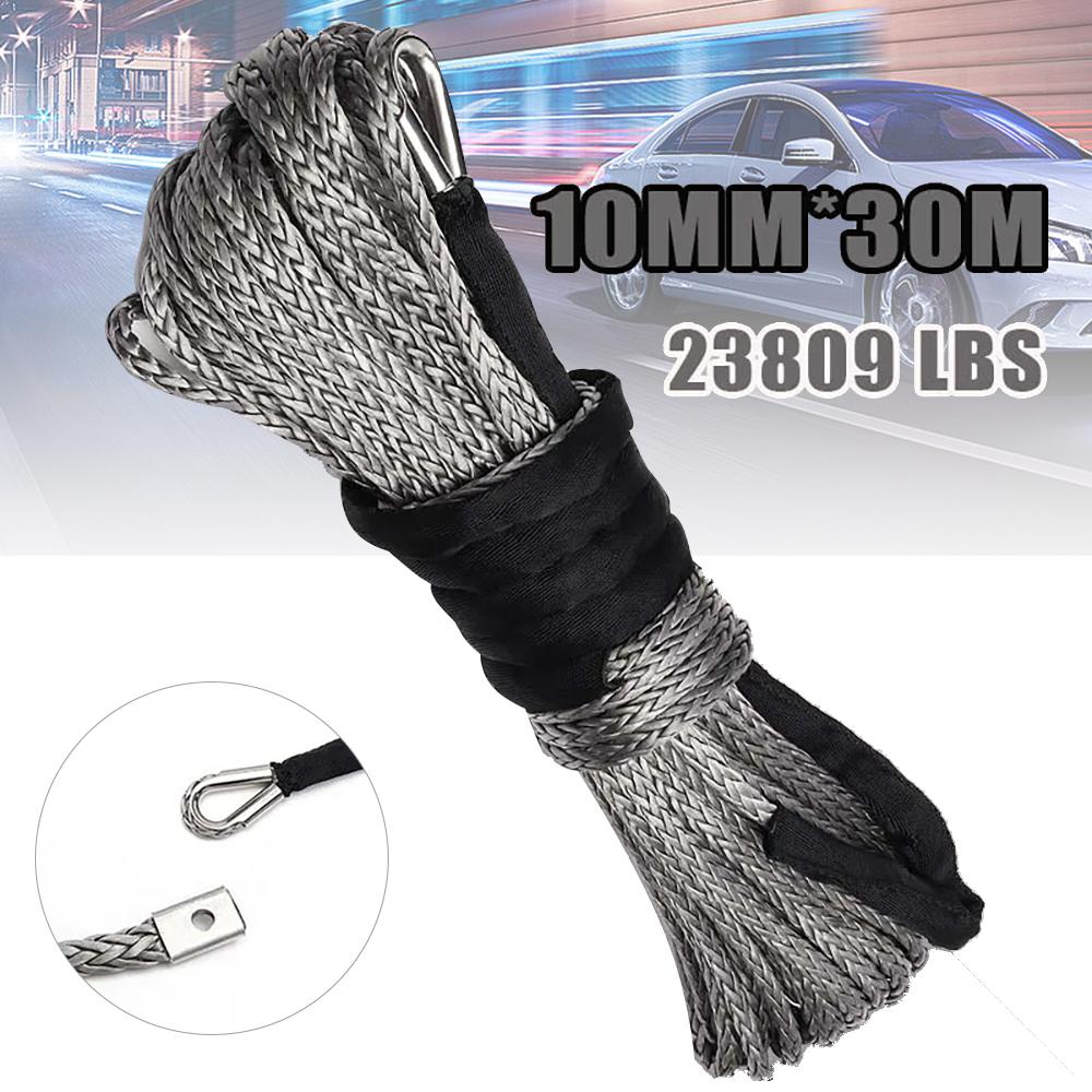 23809LBS Automotive Winch Rope Outdoor Accessories Truck Ship Emergency Replacement Synthetic 10MMX30M Extended and Thickened