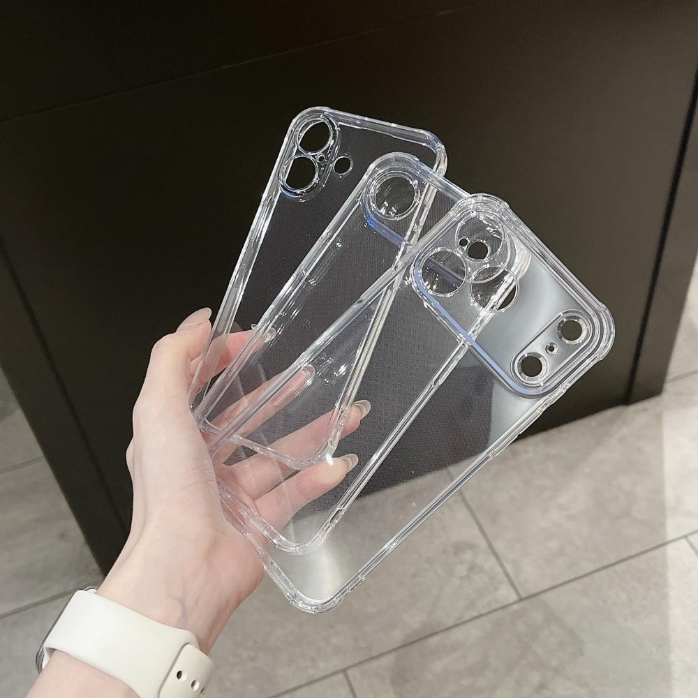 Soft Silicone TPU Transparent Case for For Iphone 17 Air 16 15 14 13 12 Pro Max Plus 16E 17Pro Shockproof Frame Original Phone Cover