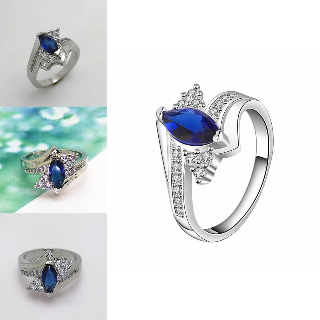 Stunning Blue Geometric Ring Crafted With Copper For Elegant Fashion Statement