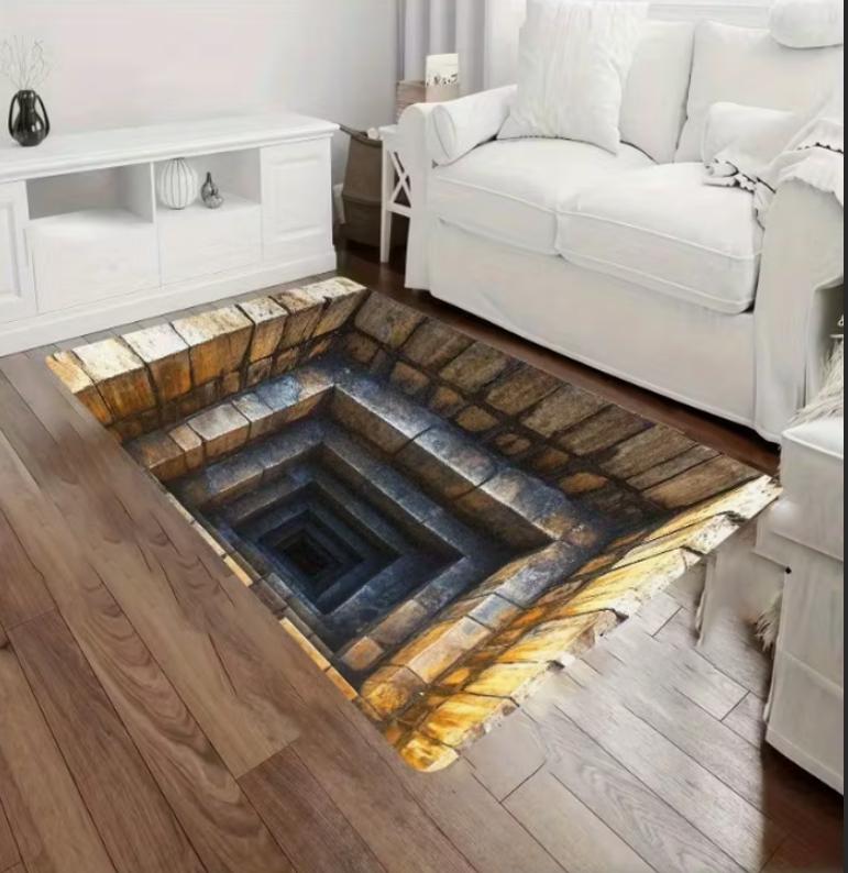 Creative Stereoscopic Deep Stone Pattern Floor Mat Living Room Entrance Bedroom Blanket Living Room Bedroom Kitchen Decorative