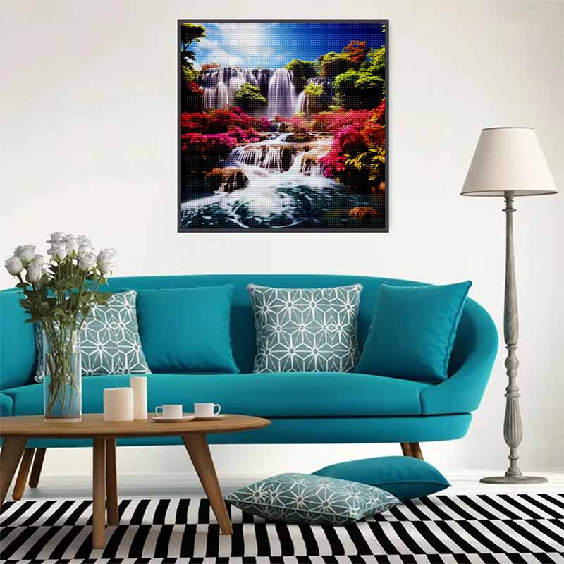 New Arrival 5D DIY Full Circle Diamond Painting "Waterfall" Embroidery Cross Stitch Home Decor Gift